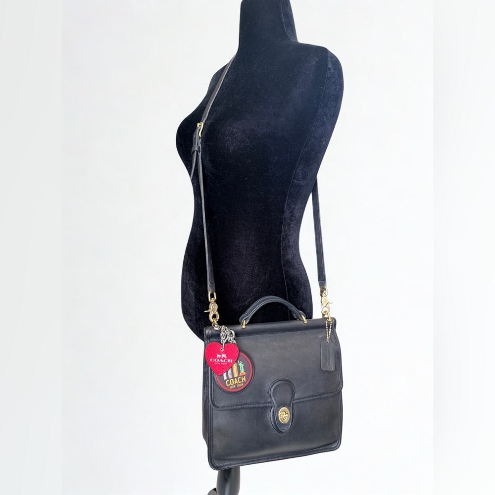 ✨ PRISTINE ✨ Vintage Coach Willis Bag 9927 Black Glovetanned Leather & Dust Bag - Picture 2 of 12